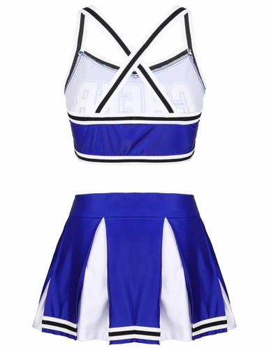 Womens Cheerleader Costume Cheer High School Girl Cosplay Fancy Dress Mini Skirt - Picture 48 of 121