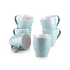 DOWAN Coffee Mugs, Coffee Mugs Set of 6, 17 Oz Ceramic Coffee Cups with Handl...