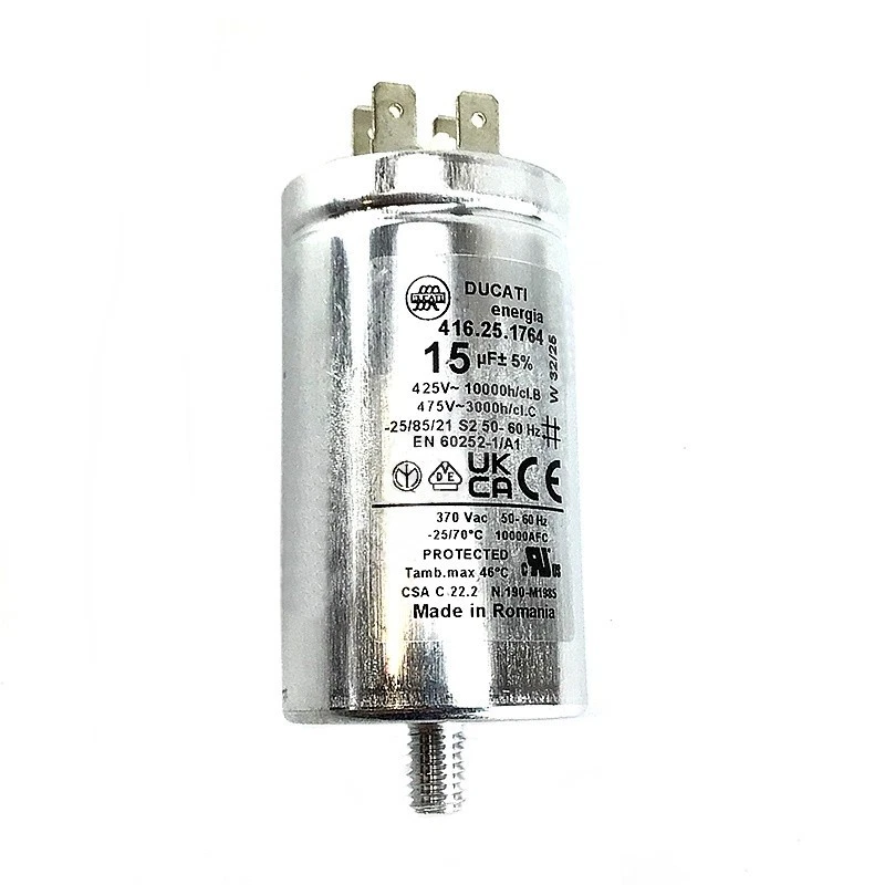 Ducati Condensatore Metallico da 15 uF 450 V per Compressore Asciugatrice Candy - Immagine 4 di 4