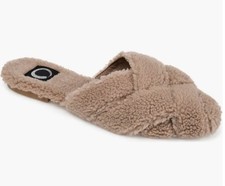 Journee Collection Women Size 10 Sereena Faux Fur Slipper Tan