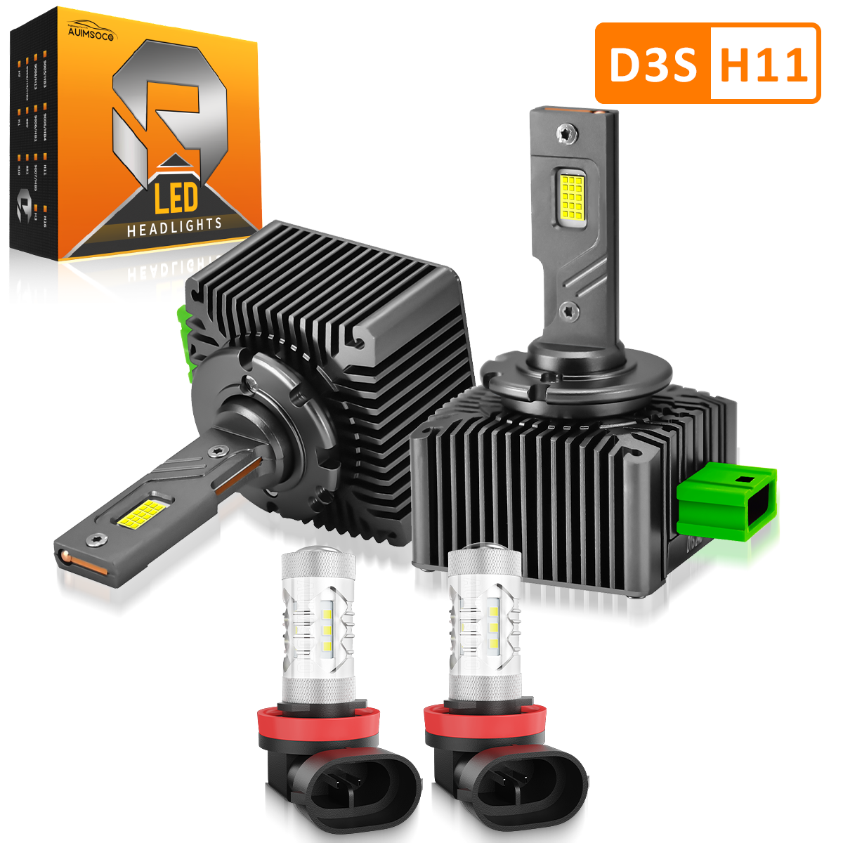 D3S H11 LED Headlight + Fog Light Replace HID Xenon Light Super