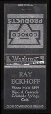 Ray Eckhoff Conoco Gasoline Bijou & Cascade Colorado Springs CO matchcover