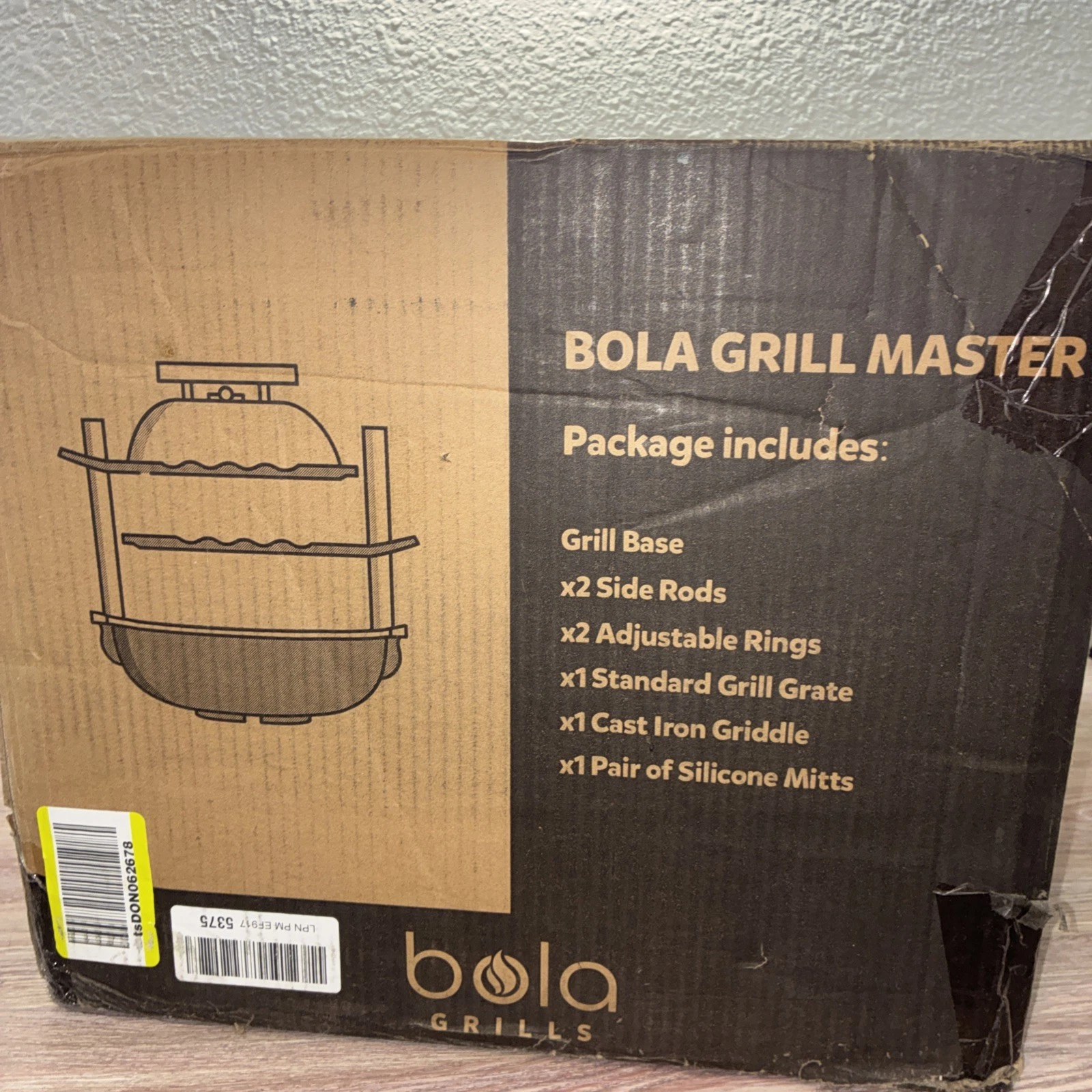 Bola Tabletop Charcoal Grill Master – Dual Cast Iron Griddles - Sea Salt White