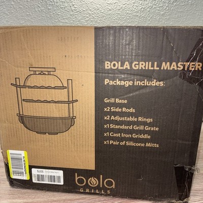 Bola Tabletop Charcoal Grill Master Dual Cast Iron Griddles Sea Salt White