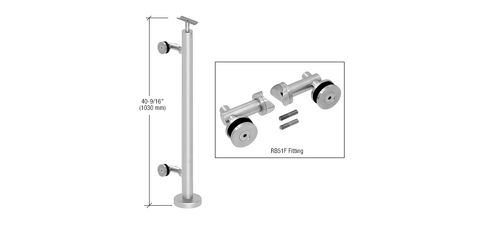 Brushed Stainless P7 Series Railing End Post Kit With RB51F Fittings - Picture 5 of 5