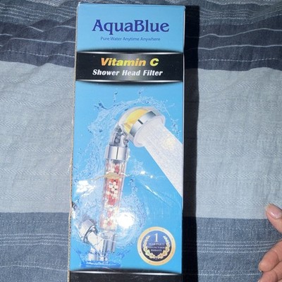 AquaBlue Vitamin C Shower Head Filter Chrome Screw-In Universal Thread