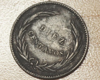 1914 El Salvador 10 Centavos Silver
