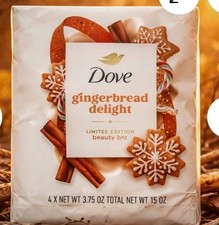 Dove Gingerbread Delight Limited Edition Beauty Bar Soap 4 Bars Pack - 3.75oz