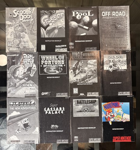 Super Nintendo Entertainment System Manuals Only, You Choose
