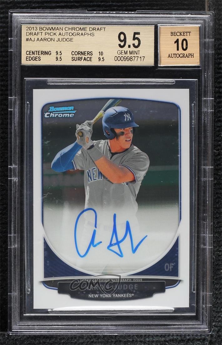 2013 Bowman Draft Chrome Prospect Aaron Judge #BCA-AJ BGS 9.5 GEM MINT Auto 5h0