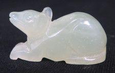 Late C20th Chinese Carved Jade Figure of a Rat 5cm Long
