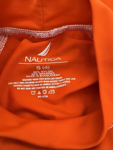 Nautica Rash Guard SWIM Shirt Kids Boys Size Small (4) Orange - Picture 6 of 6