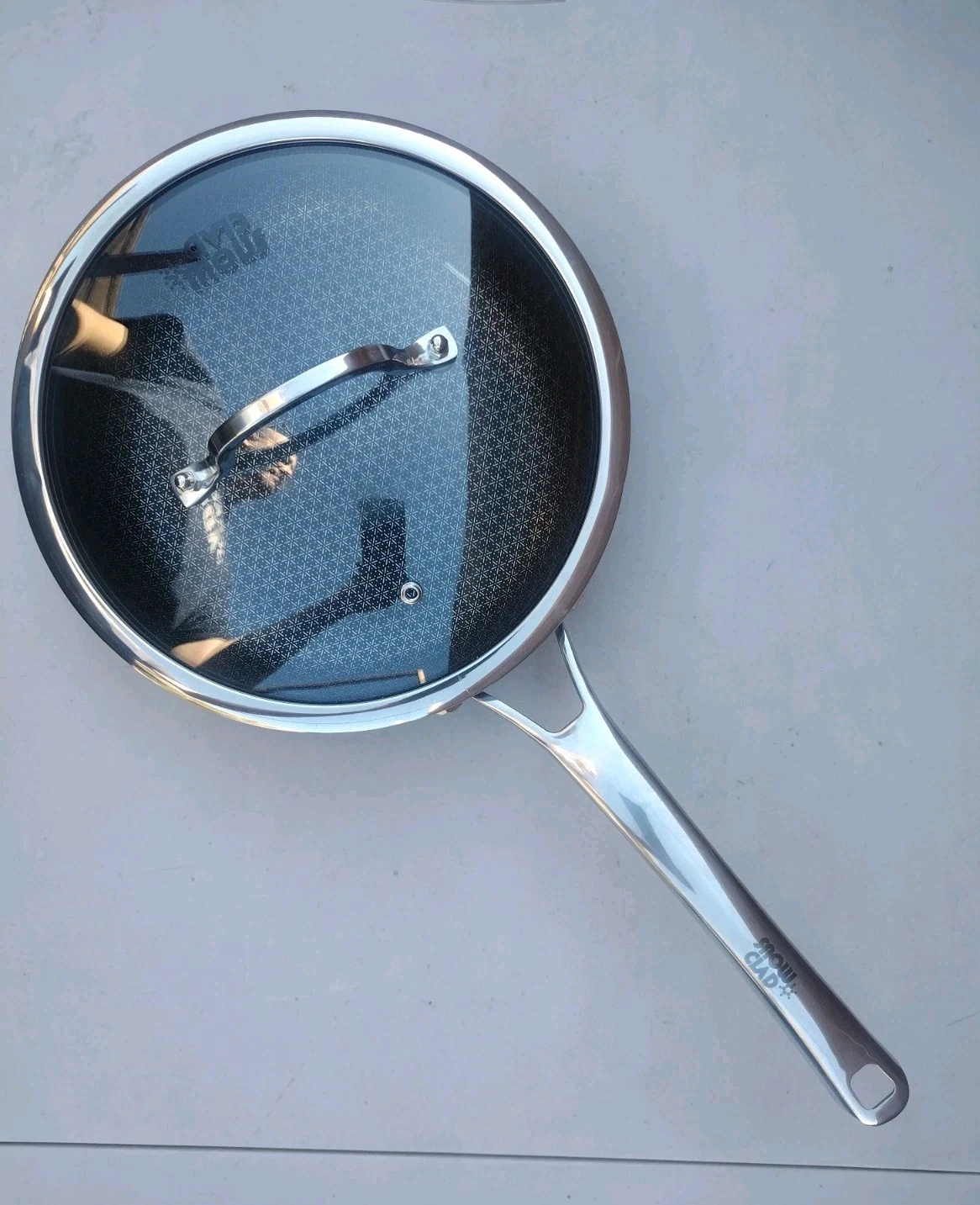 snowclad Frying Pan with Lid, 10 Inch Hybrid Non Stick Stainless Steel Skillets