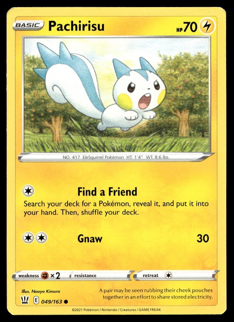 Pachirisu 49/163 Pokemon Card Battle Styles Common 70 HP Near Mint EK