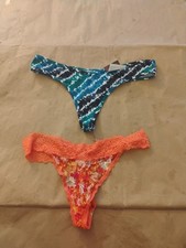 Lot of 2 Pairs of Women's Cute Thong Panties NOBO Brand Size XL 15-17 NWOT