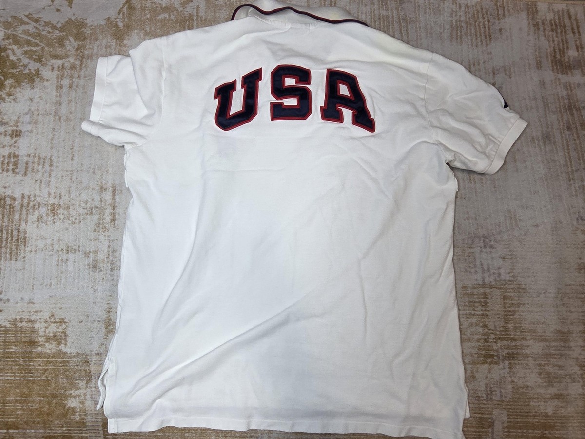 Polo By Ralph Lauren Polo Shirt Mens XL White USA Big Pony 45