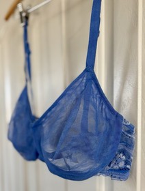 La Perla Bra Mesh Unlined Soft Cup Sheer Lingerie  Lace 36 Band Size 3 (36D)