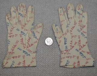 1952 Dwight Eisenhower Political Campaign Cloth Ladies Gloves I Like IKE
