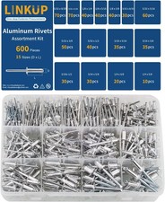 Pop Rivets Assortment Kit 600pc 15 Sizes