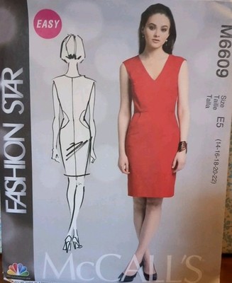McCall's EASY Sewing Pattern M6609 Misses' DRESS size 14-16-18-20-22 UC/FF