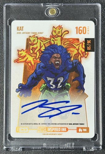 KARL ANTHONY-TOWNS KAT 2024 BO JACKSON BATTLE ARENA FIRE AUTO ORANGE 36/50
