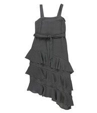 bar III Womens Ruffled Midi A-line Dress, gray, 6