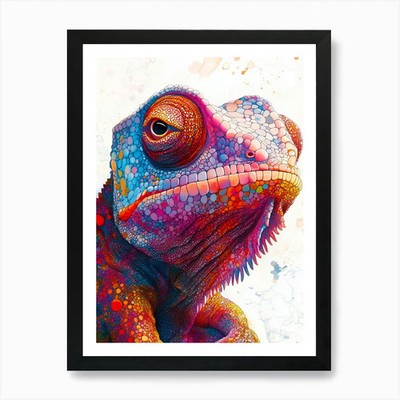 Chamelon animal art 1 Art Print Fra Framed Wall Art Poster Canvas Print Picture