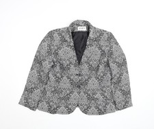 Jessica Women&rsquo;s Black Paisley Cotton Blend Lined Blazer Size 12