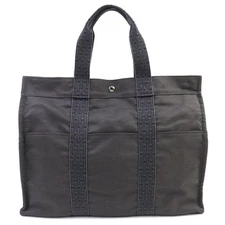 Hermes Her Line Canvas Tote Bag Men Grey One Size