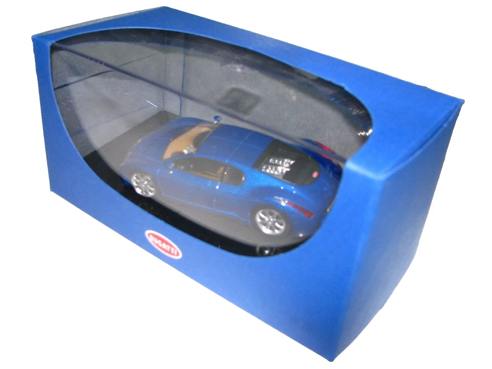 1/43 SCALE AUTOART BUGATTI CHIRON EB 18.3 BLUE DIECAST CAR MODEL 50911 - Image 3 of 4