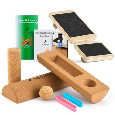 Balance Board Set for Foot & Ankle Strength   Cork Slack Board and Ankle Stre...