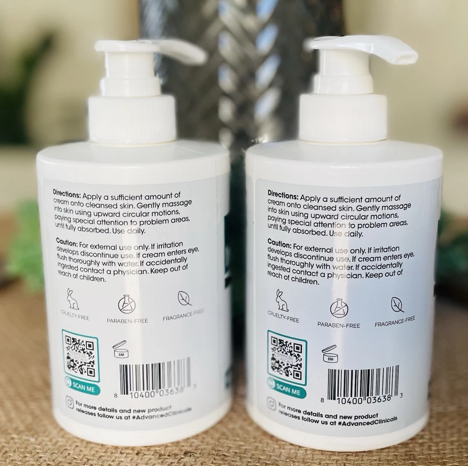 Lote de 2 Advanced Clinicals RETINOL + NIACINAMIDA ANTI ENVEJECIMIENTO FACIAL Crema Corporal 15oz Foto 4 de 4