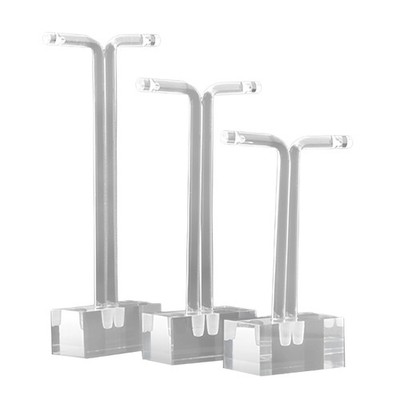 Versatile 3 Piece Stackable Acrylic Earring Keeper Stand With Weighted Bottom