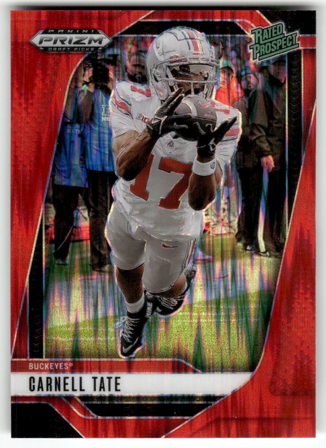 2025 Panini Prizm Draft Picks #68 Carnell Tate Prizms Red Flash #/49 Ohio State