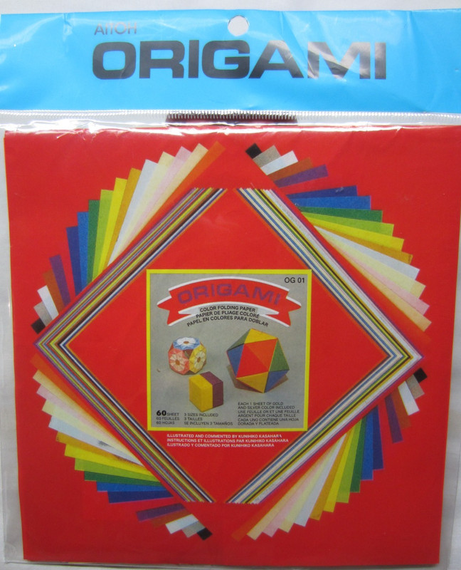 AITOH Origami 60 Colored Folding Paper Sheets 3 sizes included New Unopened