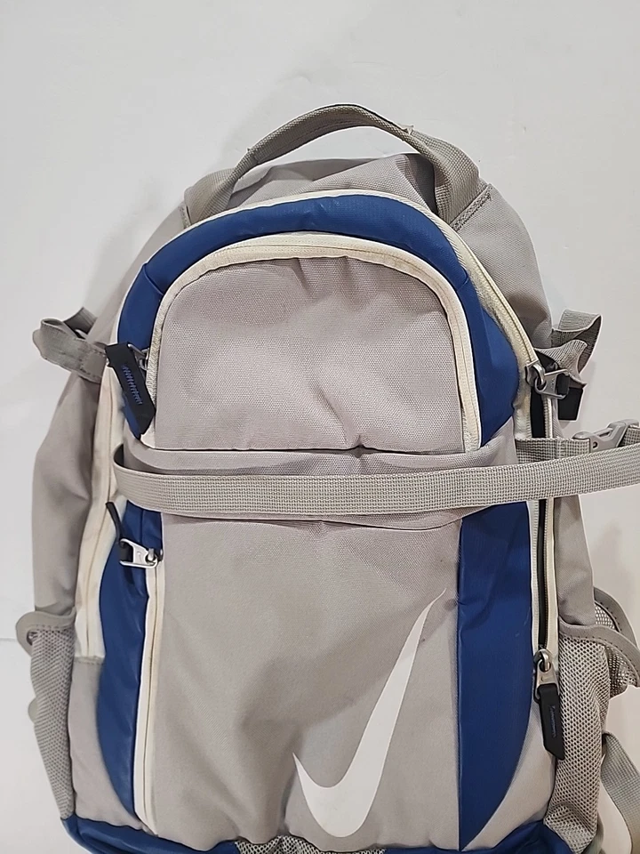 Mochila Nike BSBL azul/gris/blanco con interior amarillo Foto 3 de 4