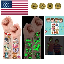 380 Styles 30 Sheets Luminous Tattoos for Kids, Mixed Styles Temporary Tattoo...