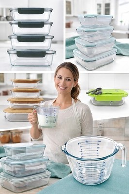 Visario Glasdosen Frischhaltedosen Lunchbox Messbecher Borosilikatglas BPA-frei