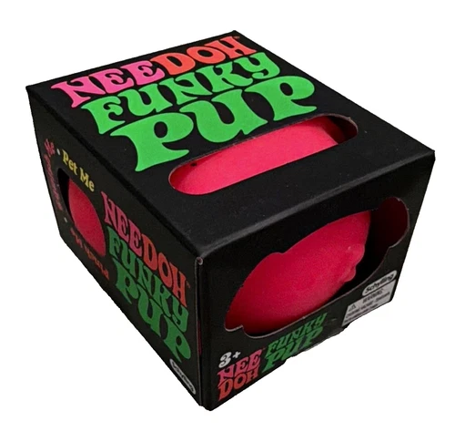 Sealed Needoh Funky Pup Pink - Squishy Stress Relief Toy Schylling Free Shipping