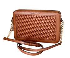 Michael Kors Jet Set Item East West Crossbody Bag Woven Brown