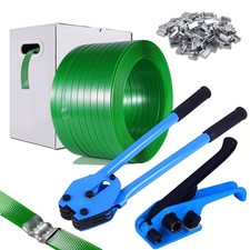 Heavy Duty Banding Strapping Kit - 5/8" x 1000' Polyester Roll Dispenser Box,