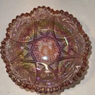 Vintage L.E. Smith “Comet In The Stars” Iridescent Pink Carnival Glass Bowl