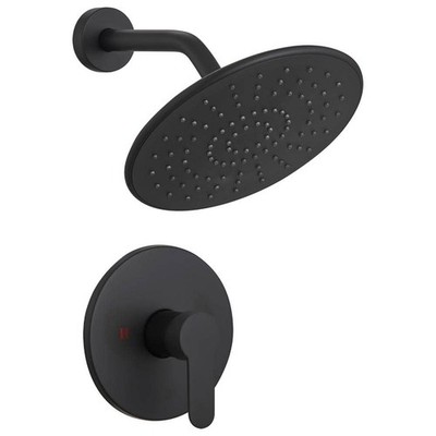 BWE Single Handle 1-Spray Shower Faucet Set 2.5 GPM Matte Black