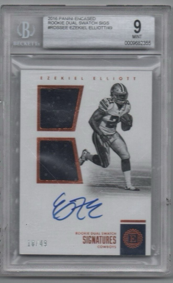 Ezekiel Elliott Panini Encased Cap Patch Autographs #EE Base