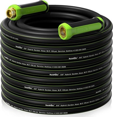 RAINPOINT Garden Hose 100ft x 5/8'', Water Heavy Duty, 100FT, Black 