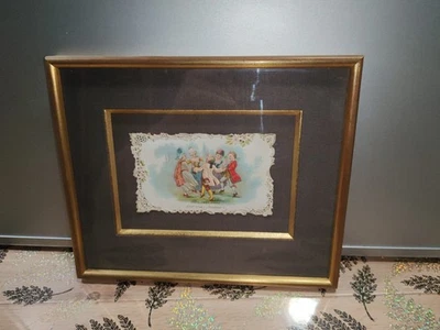 Rare Jolis  Chromo. Amusements Enfants 19 Siècle Magnifique Encadrement  - Photo 1/4