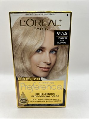 L'oreal Paris 9 1/2 A Lightest Ash Blonde Superior Preference Color New Open Box