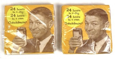 40 Vintage Beverage/Cocktail Napkins 24 Beers in a Day...Coincidence? DesignWare