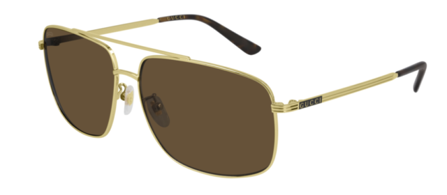 Gucci GG 0836sk 002 Polarized Square Pilot Sunglasses - Gold