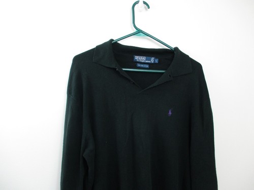 Polo Ralph Lauren maglione adulto grande nero viola pony preppy polo uomo medio* - Foto 10 di 16